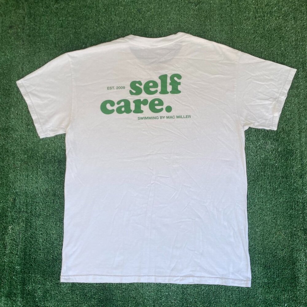 Mac Miller Self Care Swimming T-Shirt White Rap Hip Hop Merch Skater